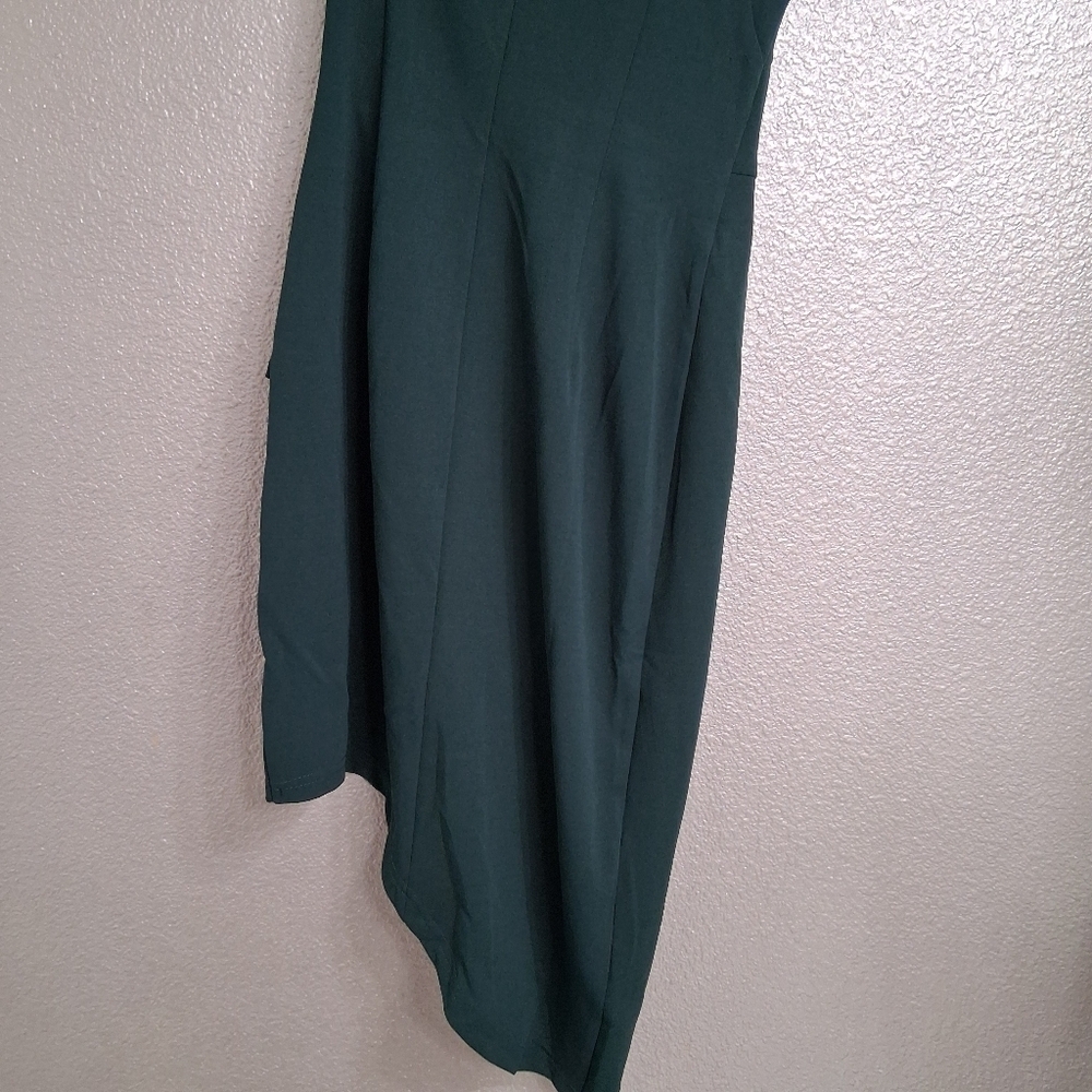 NWT BTFBM Forest Green One Shoulder Special Occasion Dress Size S - Picture 16 of 16